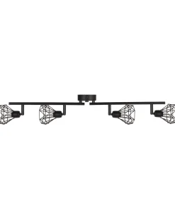 4 lys-spotlight ERMA Sort Metal Justerbar
