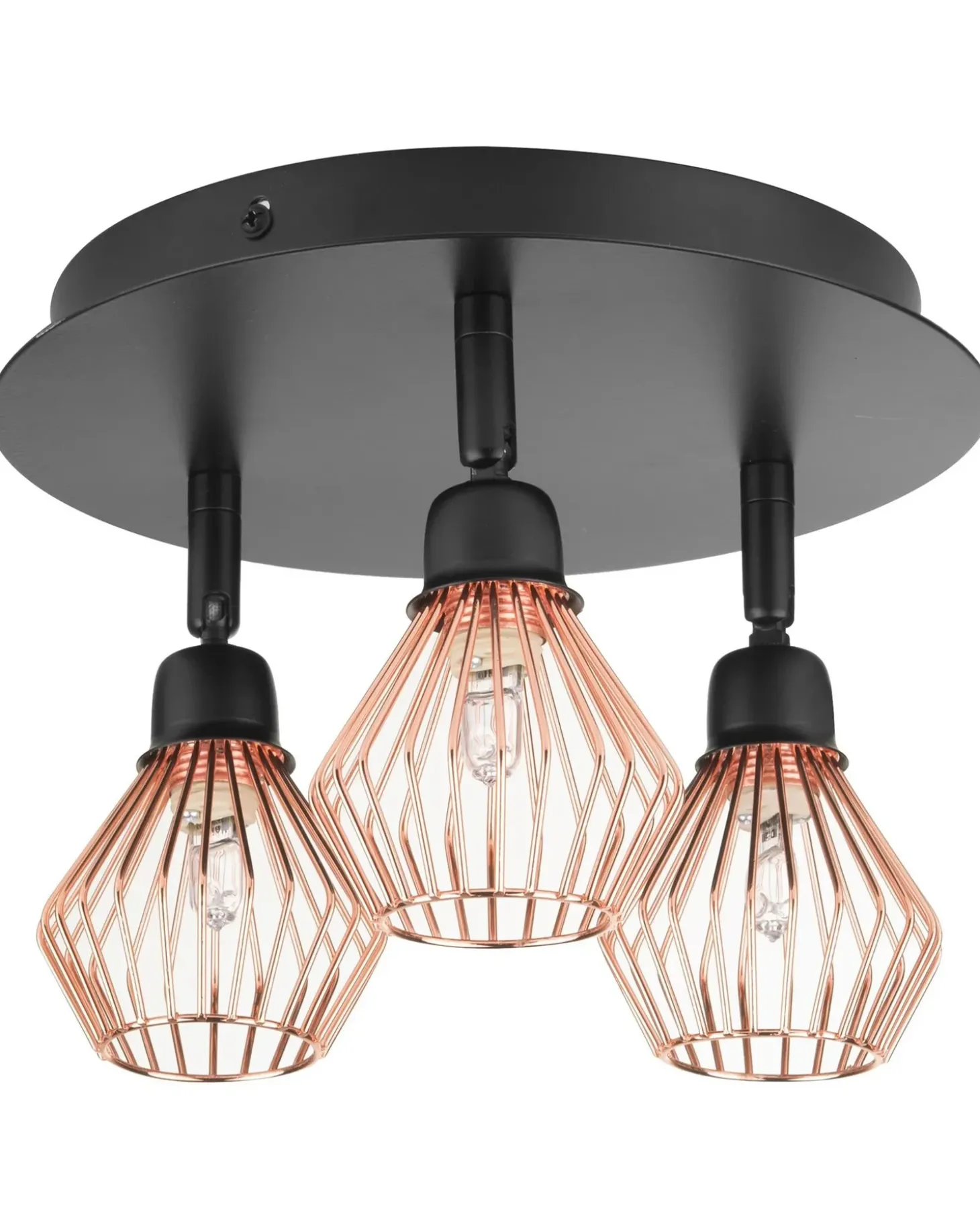 3 lys-spotlight VOLGA Justerbar Metal Sort