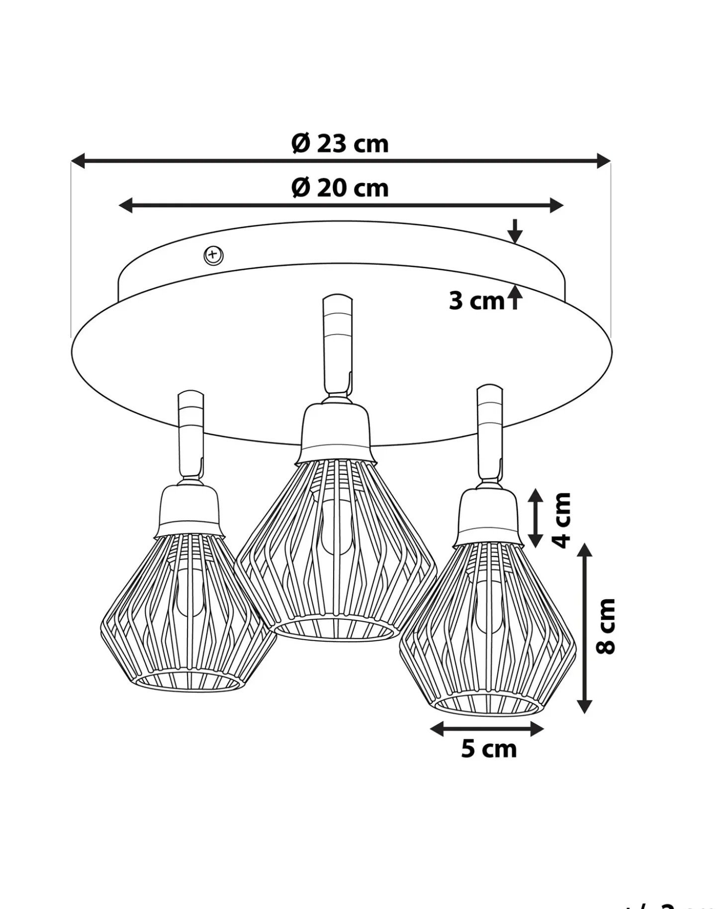 3 lys-spotlight VOLGA Justerbar Metal Sort
