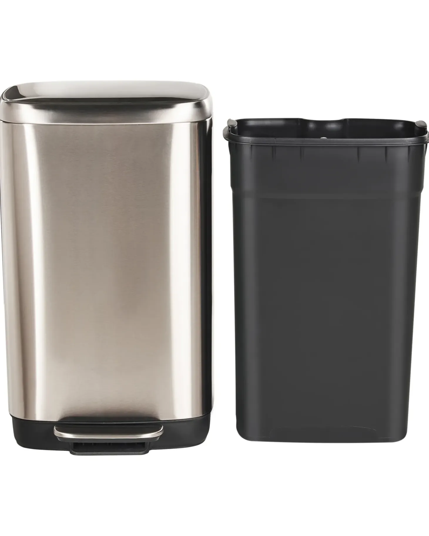 Affaldsbeholder med pedal 30 L ECOCOLLECT Metal Sølv