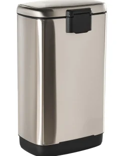 Affaldsbeholder med pedal 30 L ECOCOLLECT Metal Sølv