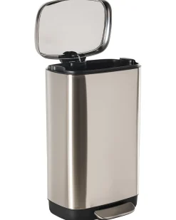 Affaldsbeholder med pedal 30 L ECOCOLLECT Metal Sølv