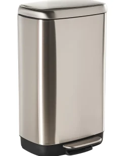 Affaldsbeholder med pedal 30 L ECOCOLLECT Metal Sølv