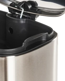 Affaldsbeholder med pedal 30 L ECOCOLLECT Metal Sølv