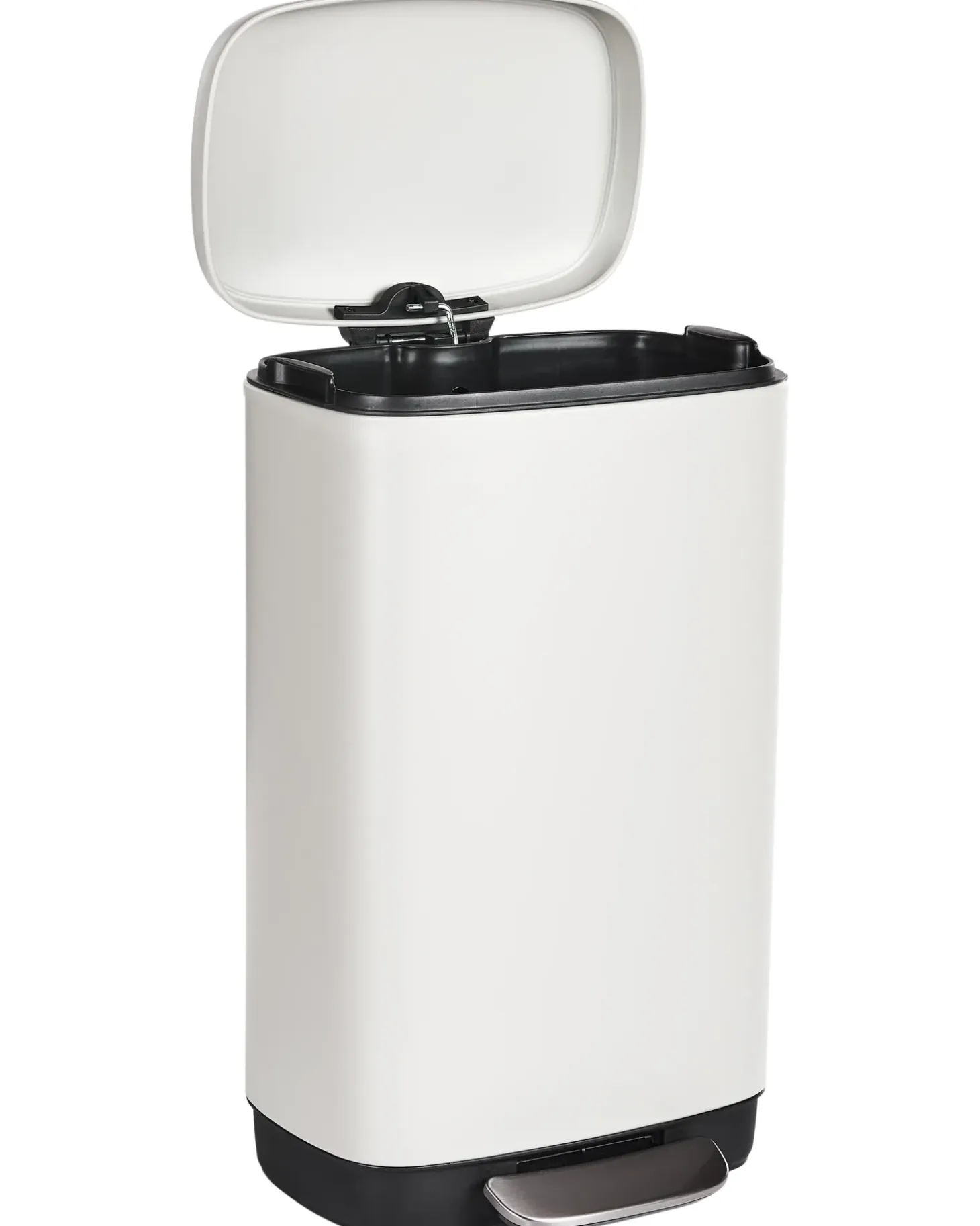 Affaldsbeholder med pedal 30 L ECOCOLLECT Metal Hvid