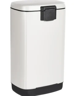 Affaldsbeholder med pedal 30 L ECOCOLLECT Metal Hvid