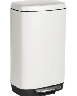 Affaldsbeholder med pedal 30 L ECOCOLLECT Metal Hvid