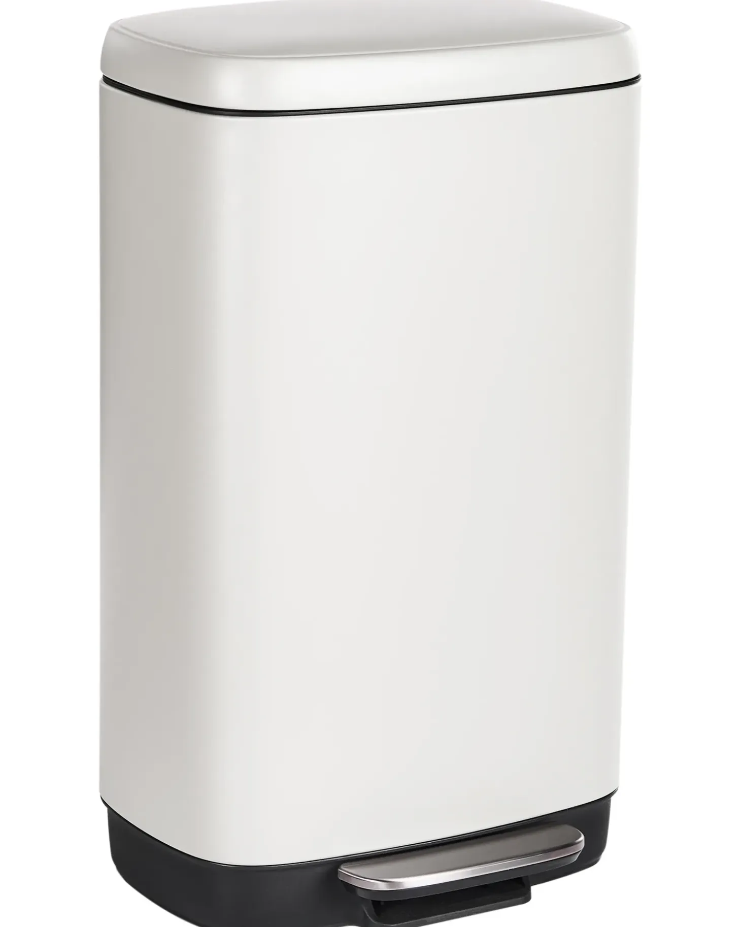 Affaldsbeholder med pedal 30 L ECOCOLLECT Metal Hvid