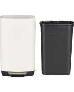 Affaldsbeholder med pedal 30 L ECOCOLLECT Metal Hvid