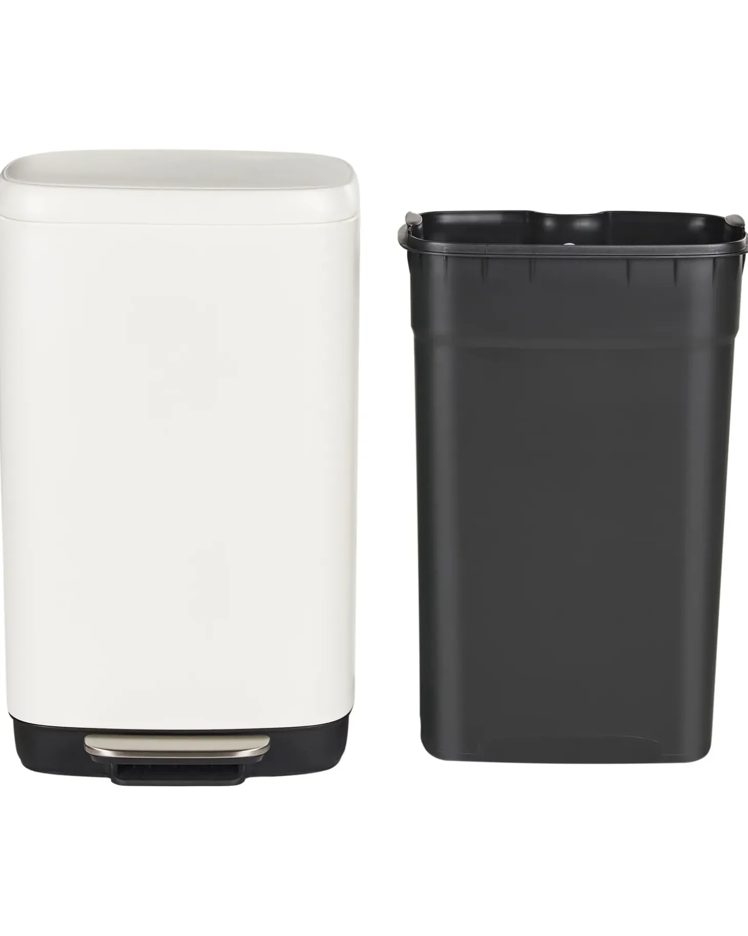 Affaldsbeholder med pedal 30 L ECOCOLLECT Metal Hvid