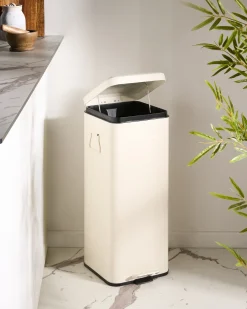 Affaldsbeholder med pedal 30 L ECOCOMFORT Metal Beige