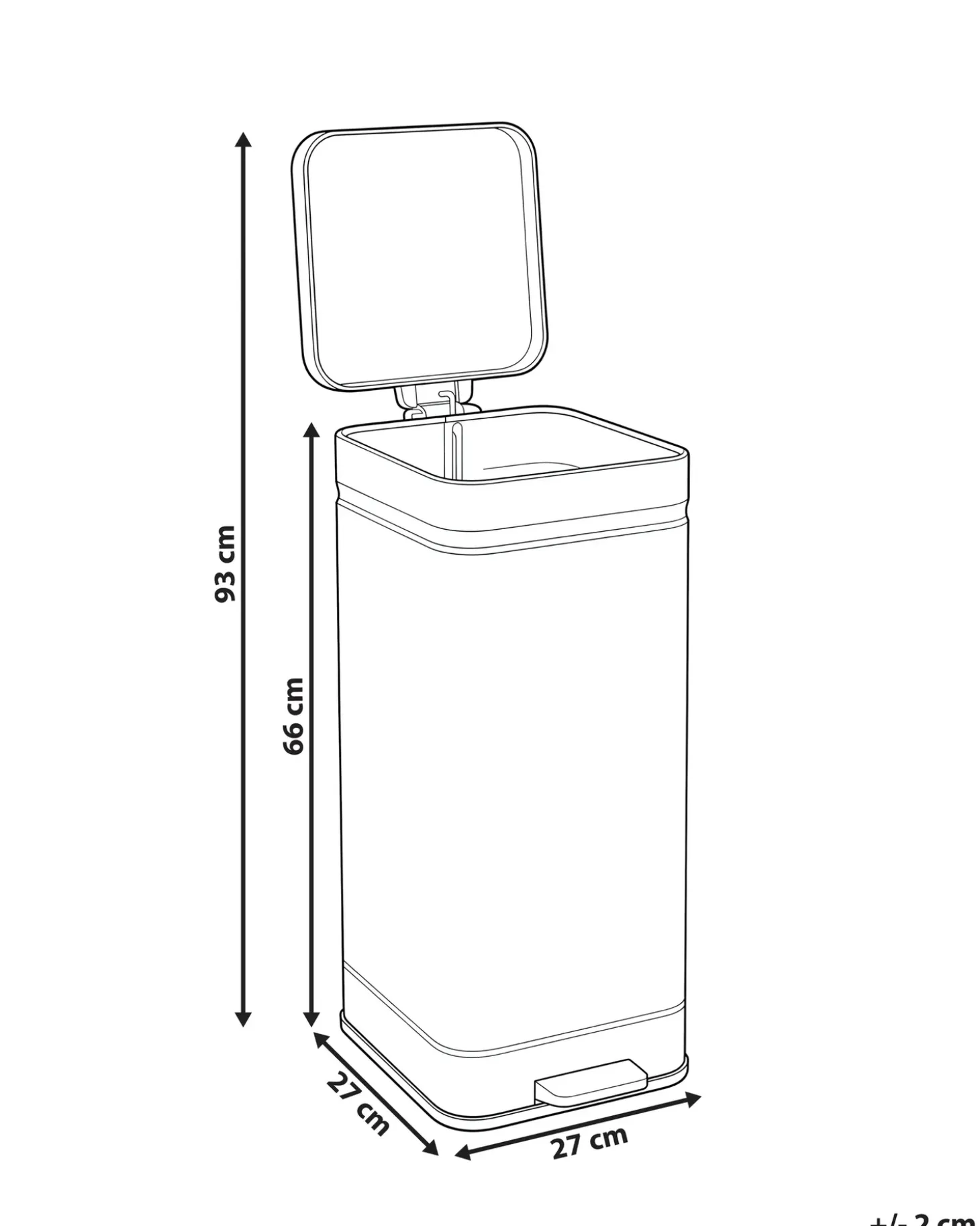 Affaldsbeholder med pedal 30 L ECOCOMFORT Metal Beige