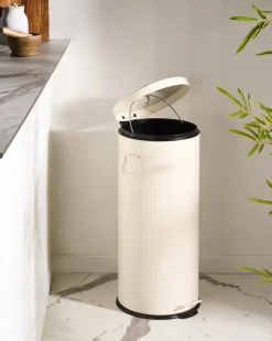 Affaldsbeholder med pedal 30 L ECOAURA Metal Beige