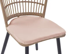 ALIANO 6 personers Havemøbelsæt Pastellrosa PE-rattan med puder