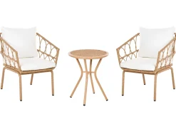 Altansæt FERLA PE-rattan Lysebrun