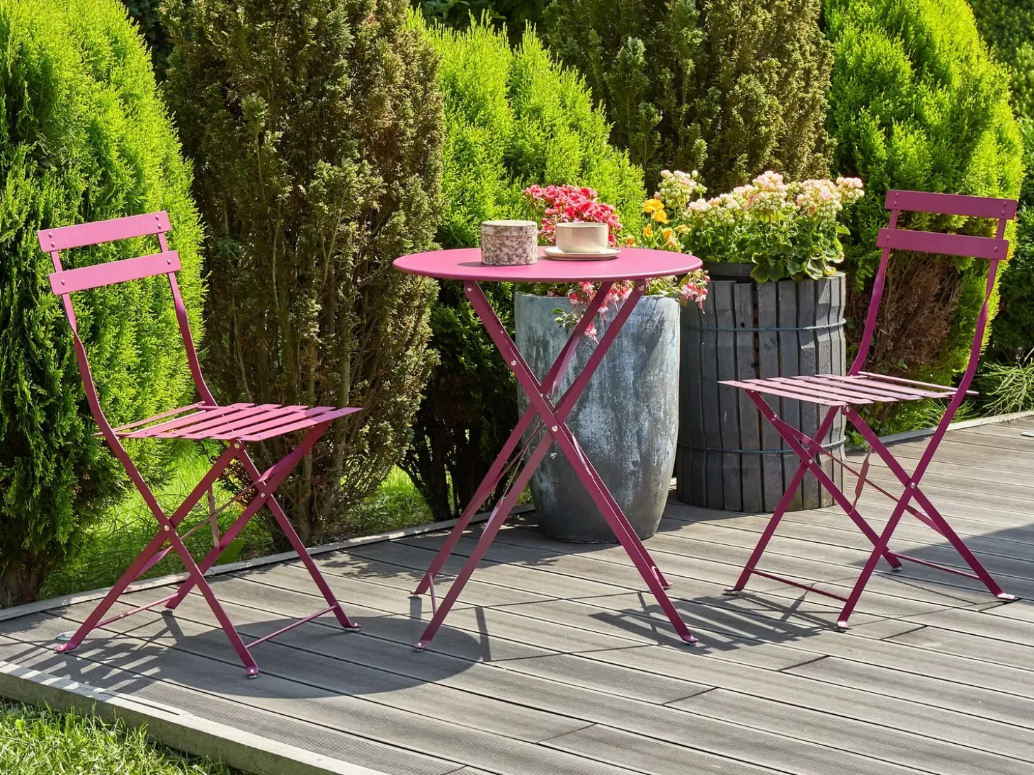 Altansæt Foldbar FIORI Metal Bordeaux