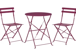 Altansæt Foldbar FIORI Metal Bordeaux