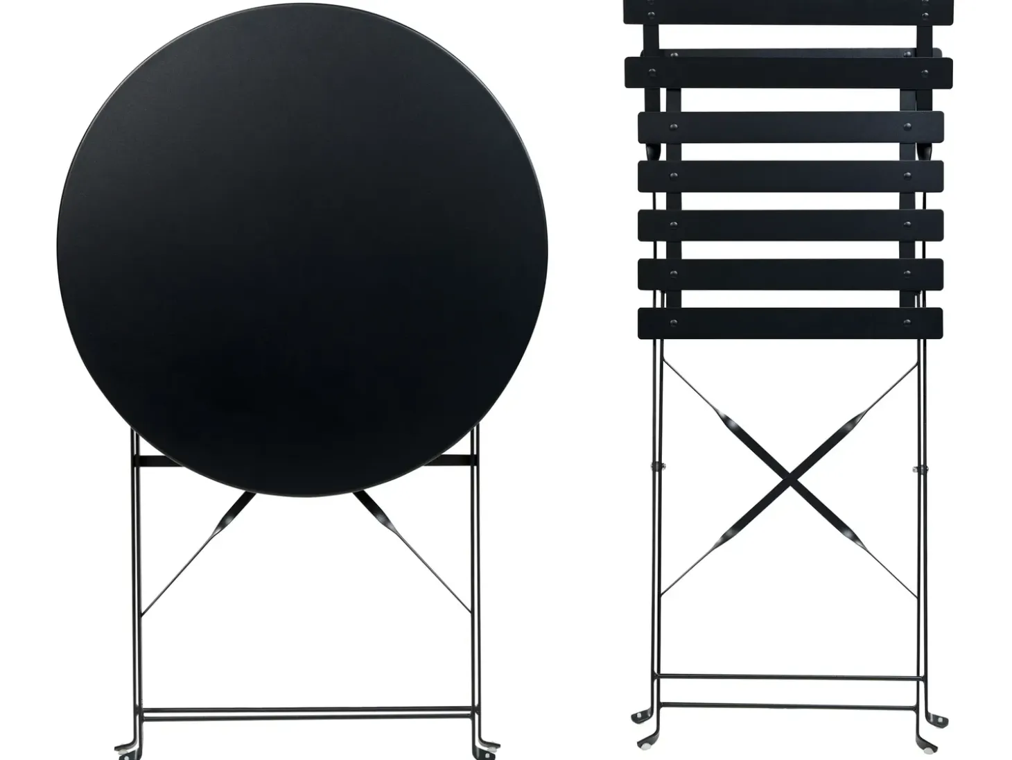 Altansæt Foldbar FIORI Metal Sort