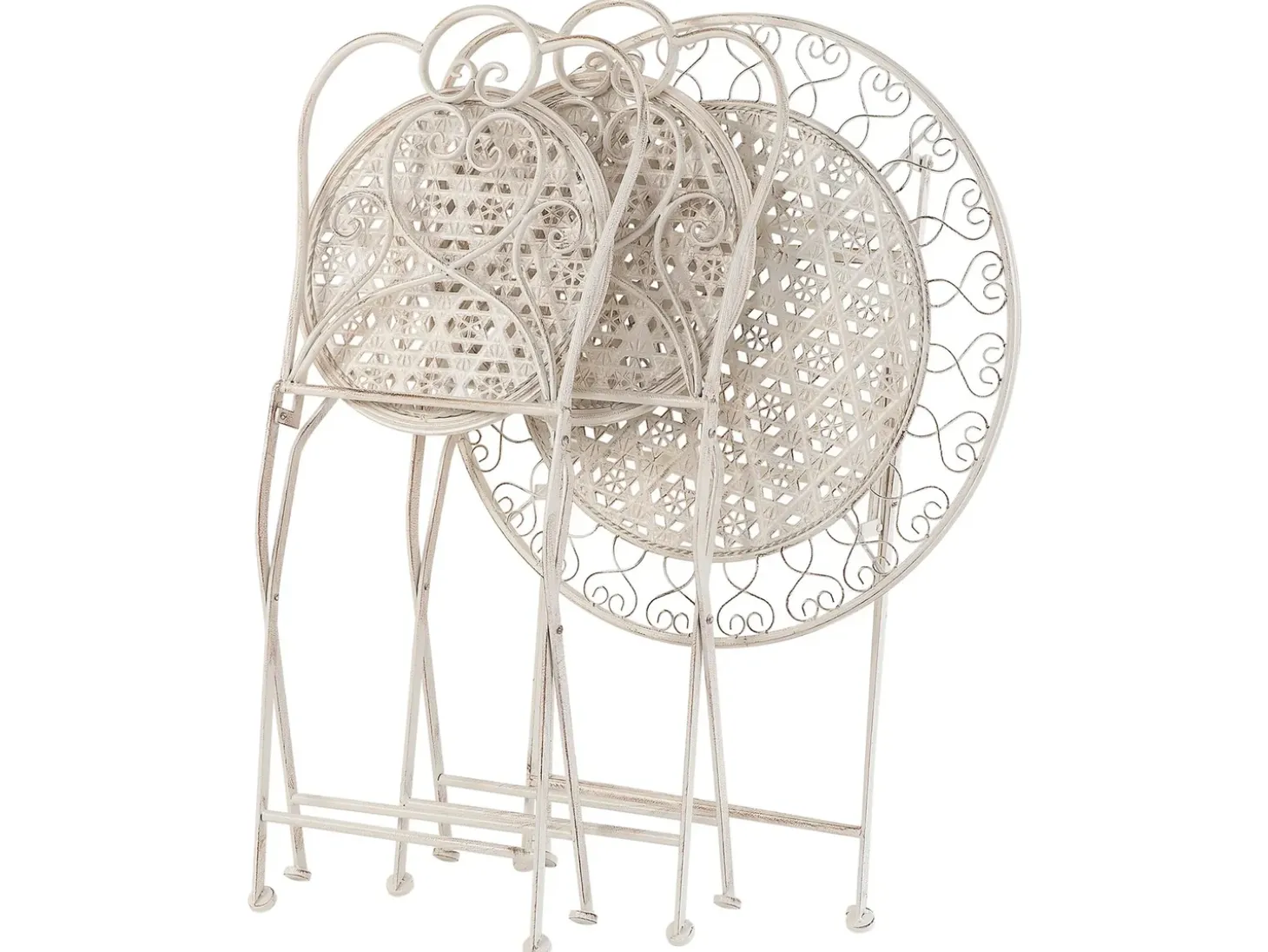Altansæt Foldbar TRIESTE Metal Lys Beige