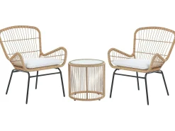 Altansæt med puder LABICO PE-rattan Lysebrun