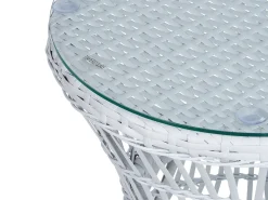 Altansæt med puder MESYNA PE-rattan Hvid