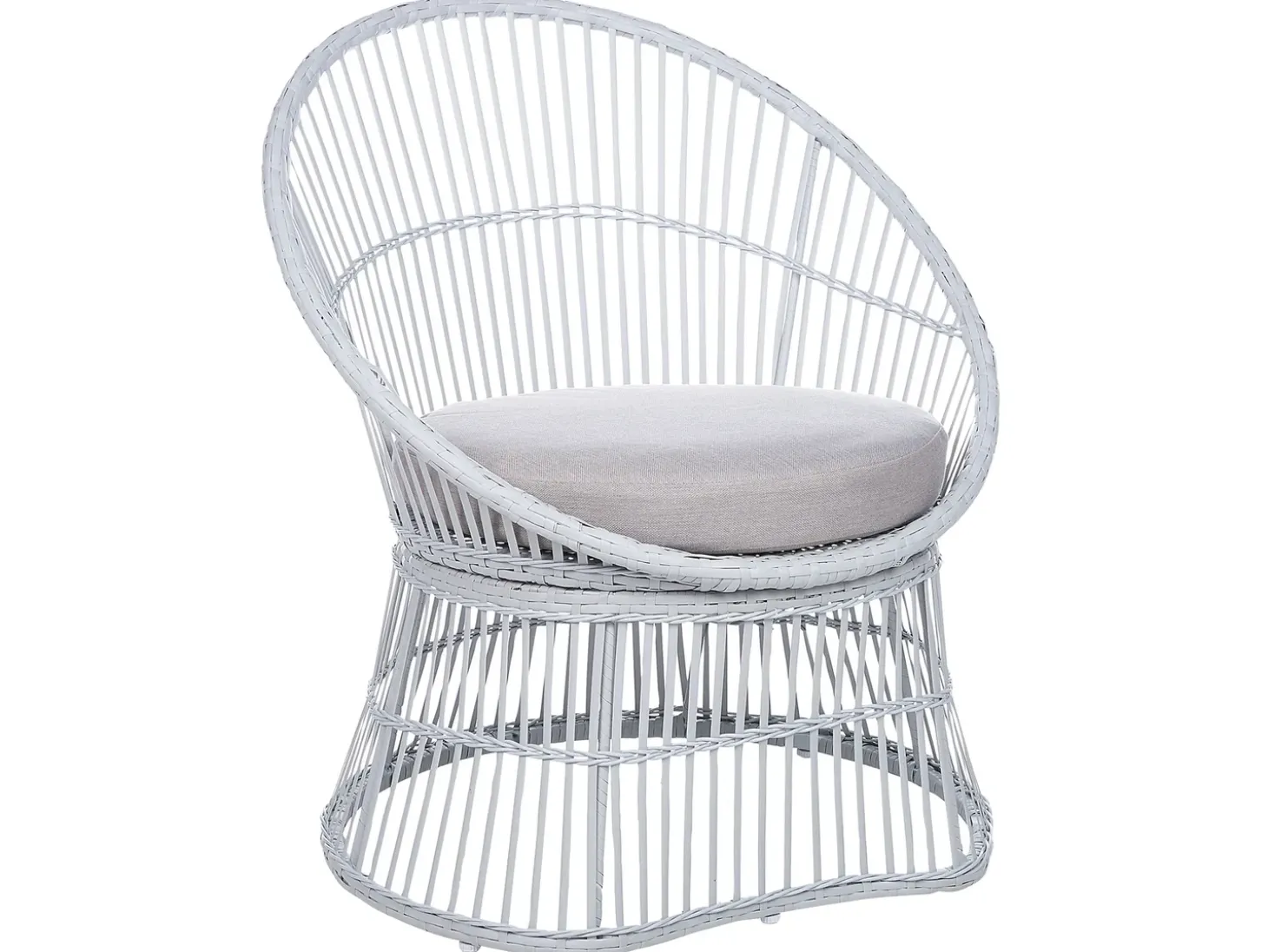 Altansæt med puder MESYNA PE-rattan Hvid