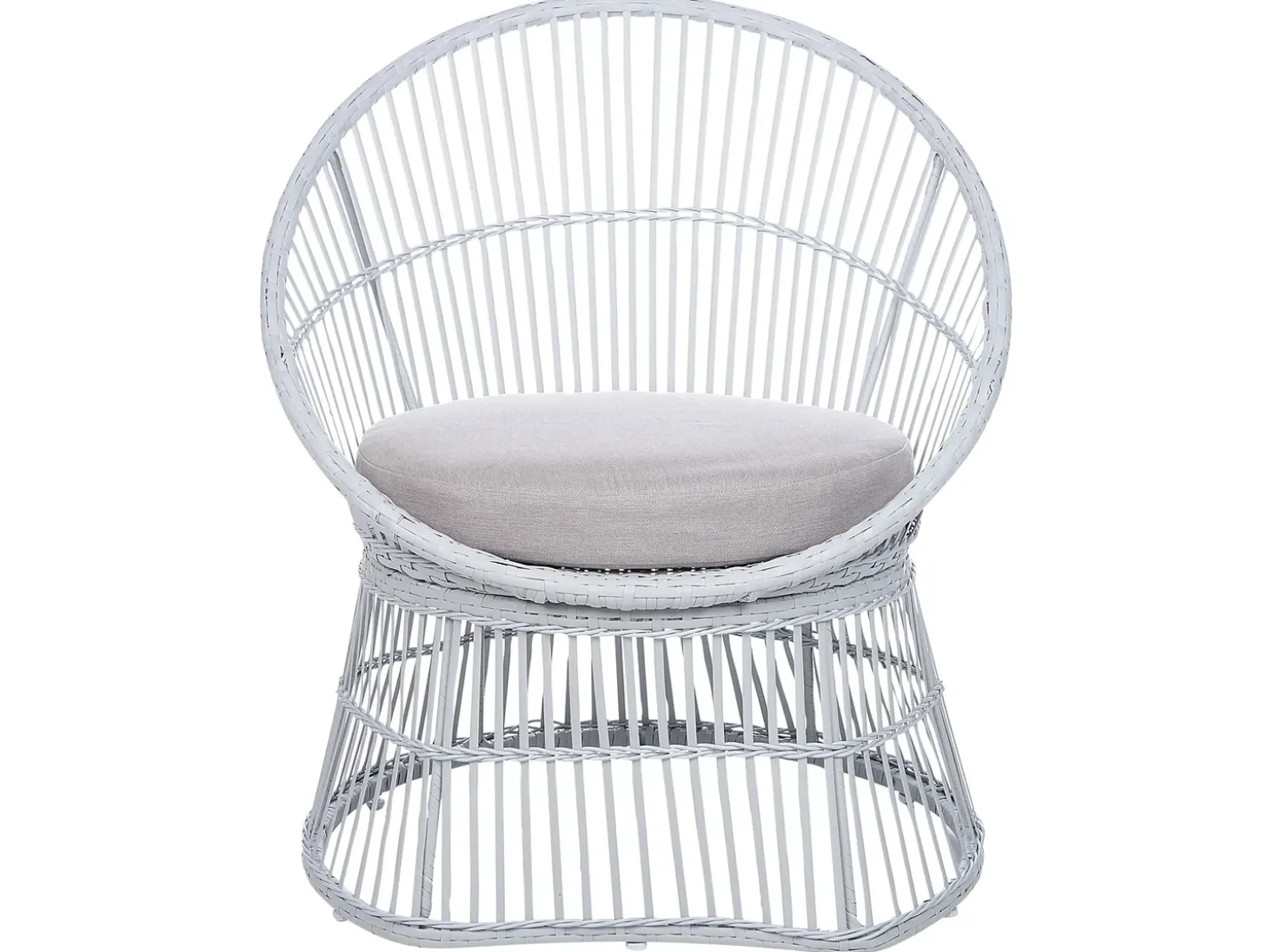 Altansæt med puder MESYNA PE-rattan Hvid