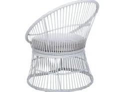 Altansæt med puder MESYNA PE-rattan Hvid