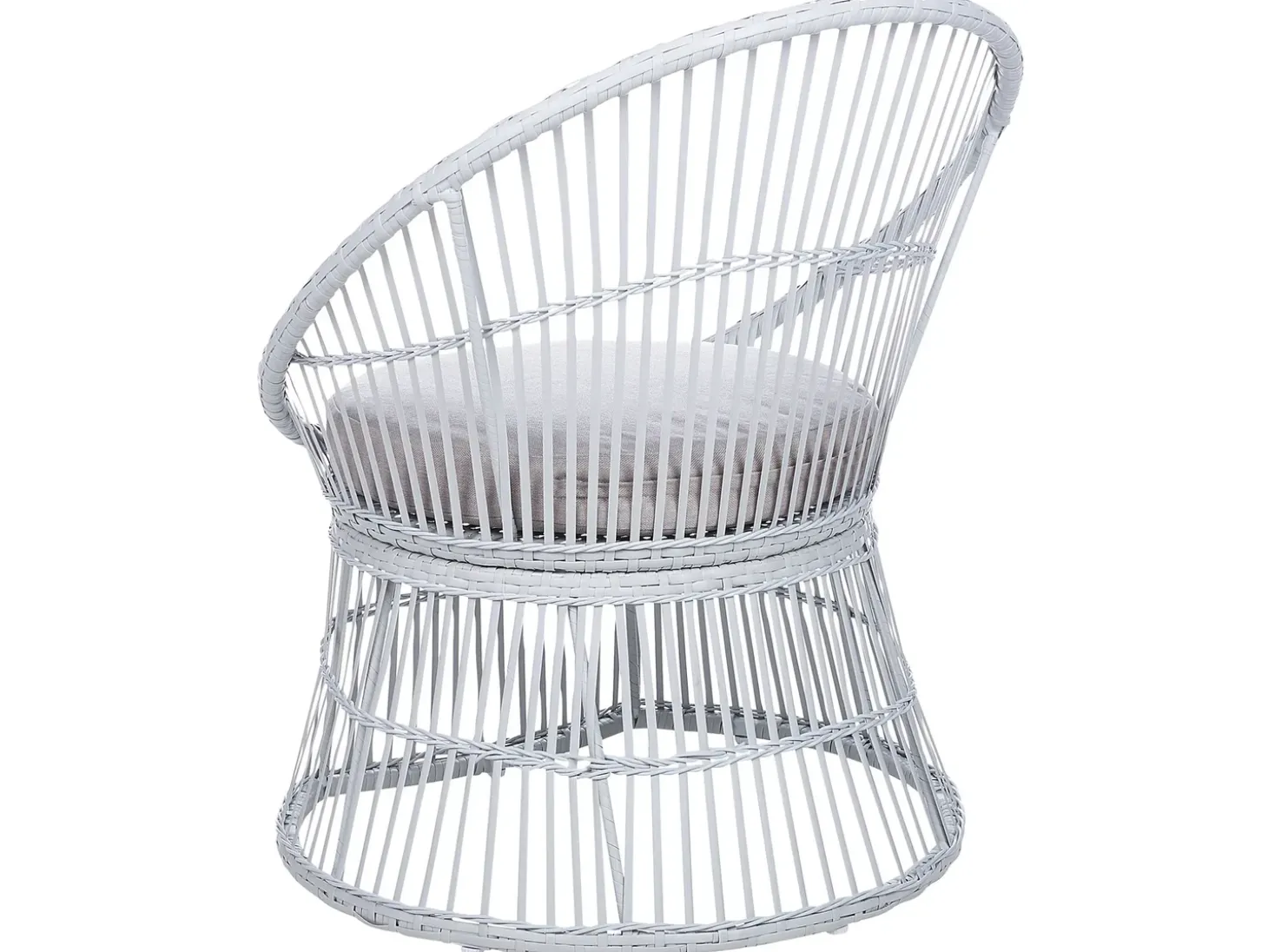 Altansæt med puder MESYNA PE-rattan Hvid