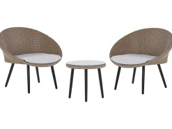 Altansæt med puder ORTIGIA PE-rattan Lys Beige Beige