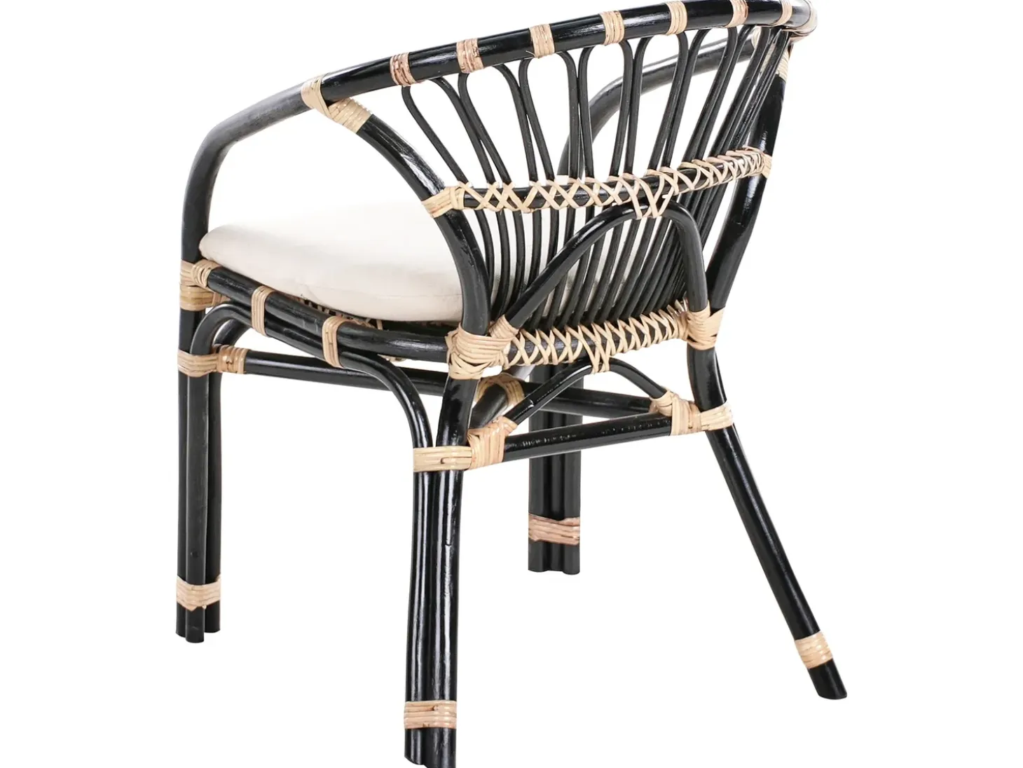 Altansæt med puder PECORINI Rattan Sort