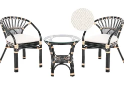 Altansæt med puder PECORINI Rattan Sort