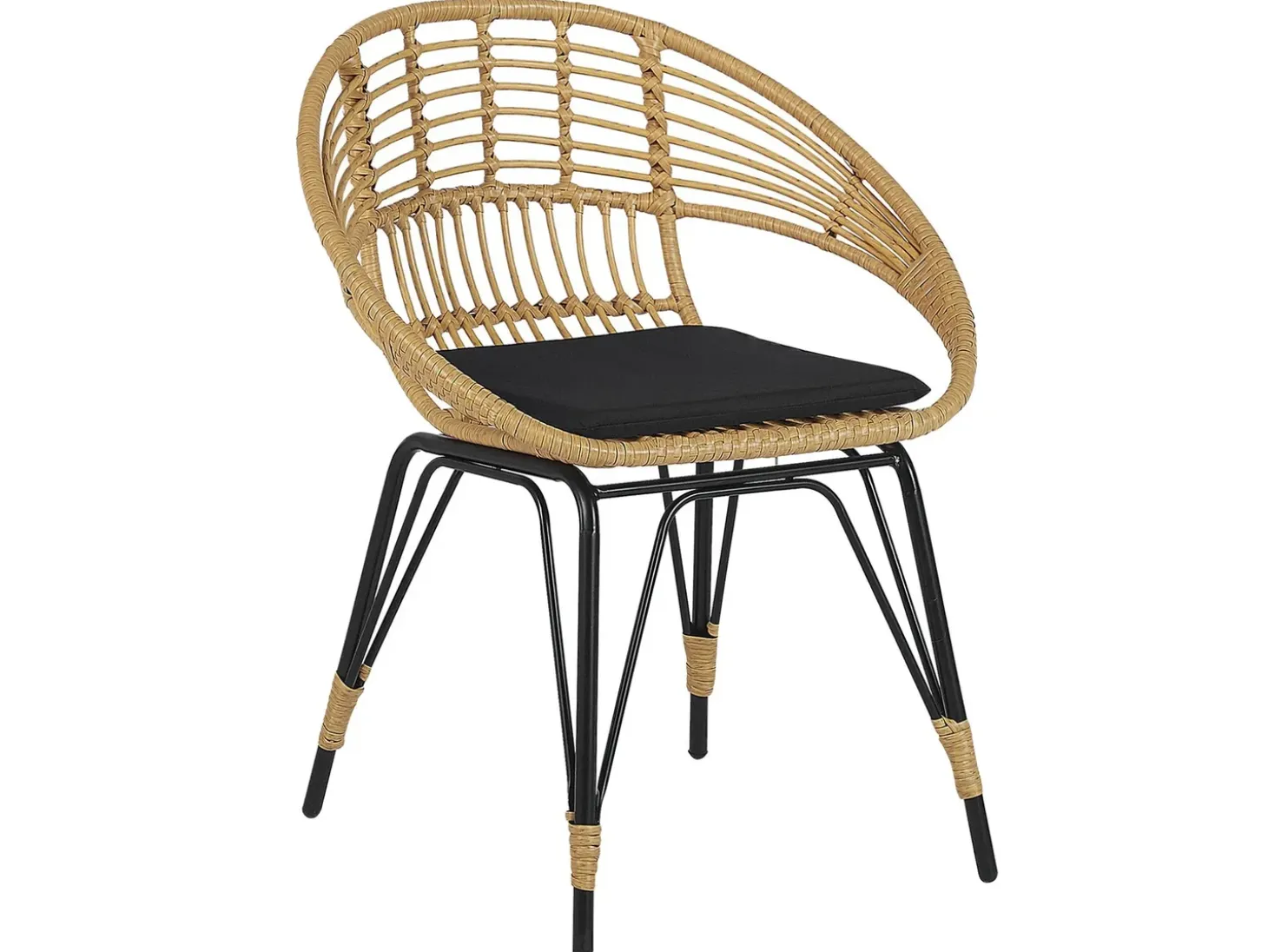 Altansæt med puder PELLARO PE-rattan Sort
