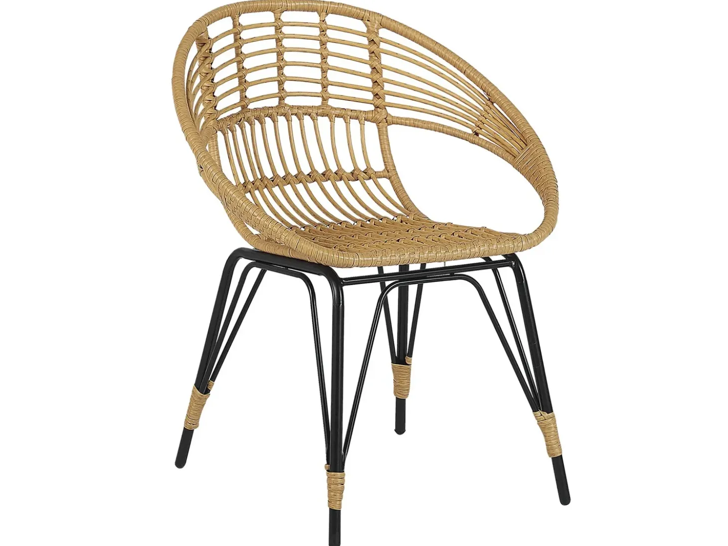 Altansæt med puder PELLARO PE-rattan Sort