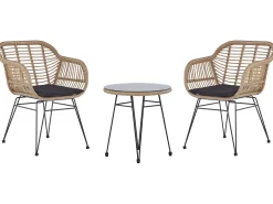Altansæt med puder TROPEA II PE-rattan Naturlig