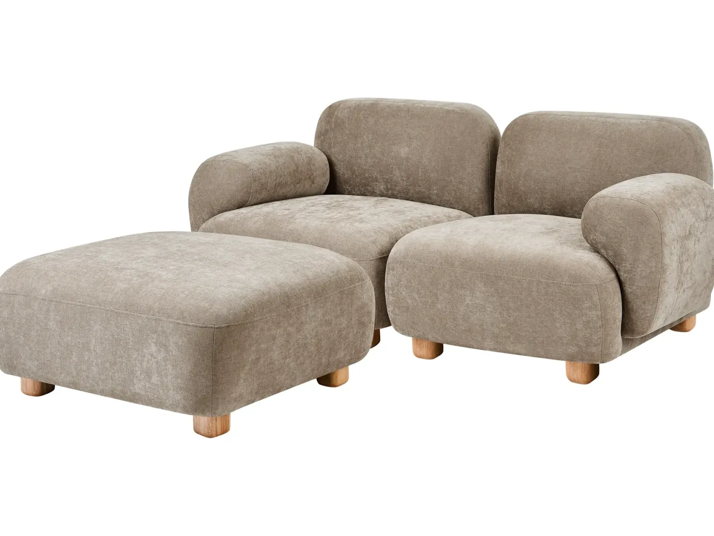 AMLI 2 personers Modulsofa Beige med fodskammel