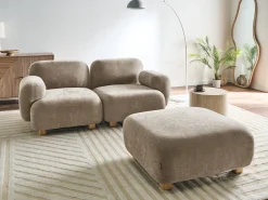 AMLI 2 personers Modulsofa Beige med fodskammel