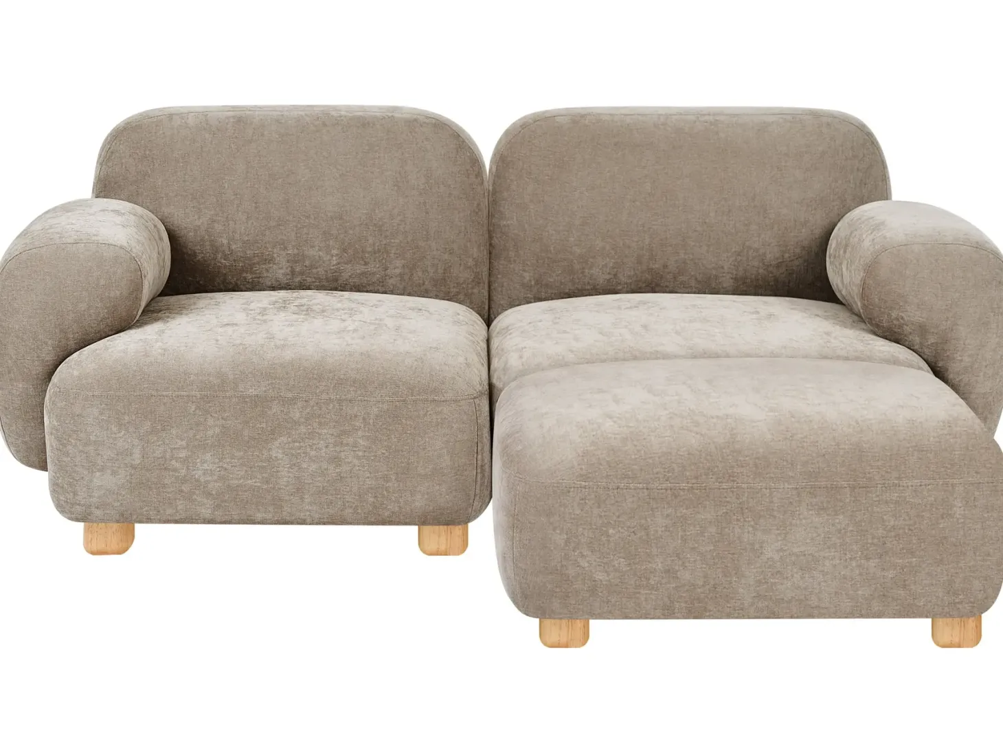 AMLI 2 personers Modulsofa Beige med fodskammel