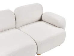 AMLI 2 personers Modulsofa Cremehvid Boucle med fodskammel