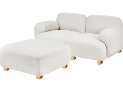 AMLI 2 personers Modulsofa Cremehvid Boucle med fodskammel
