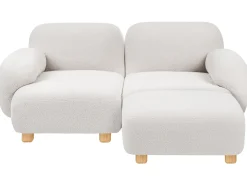 AMLI 2 personers Modulsofa Cremehvid Boucle med fodskammel
