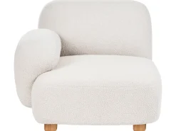 AMLI 2 personers Modulsofa Cremehvid Boucle med fodskammel