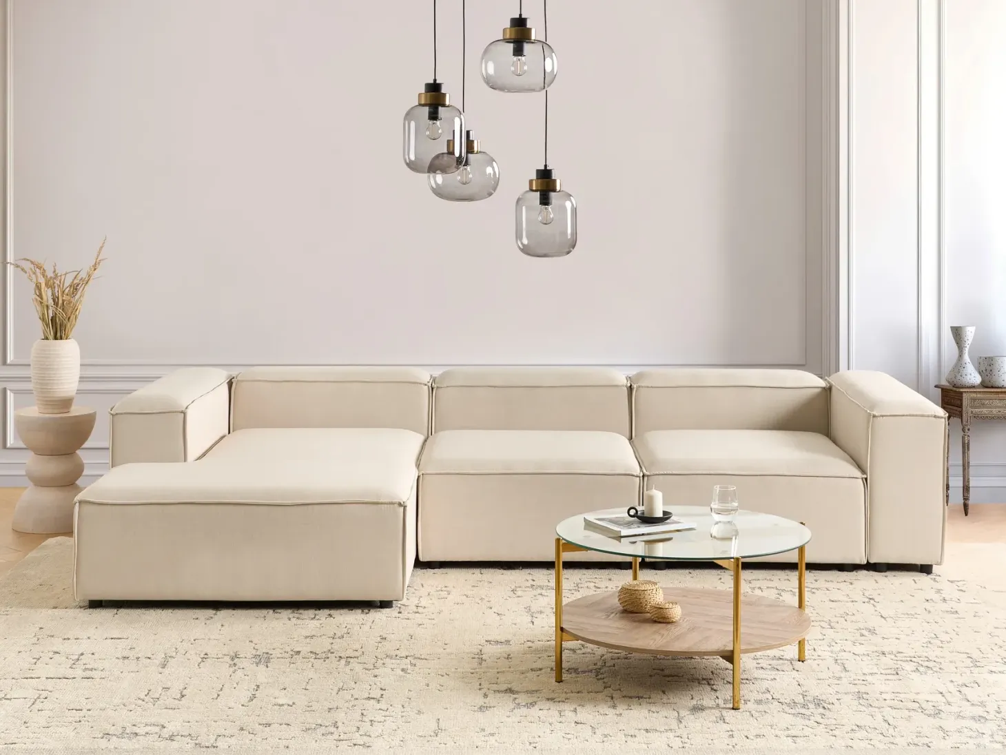 ARDAL 4 personers Hjørnesofa modul Højrevendt Beige