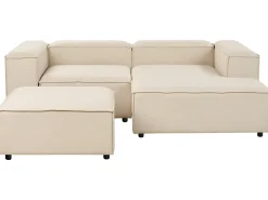 ARDAL 3 personers Hjørnesofa modul Venstrevendt Beige med fodskammel