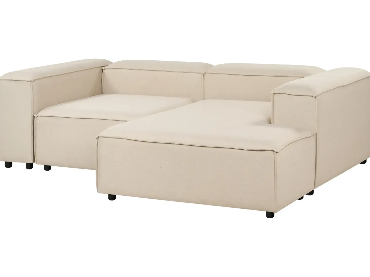 ARDAL 3 personers Hjørnesofa modul Venstrevendt Beige med fodskammel