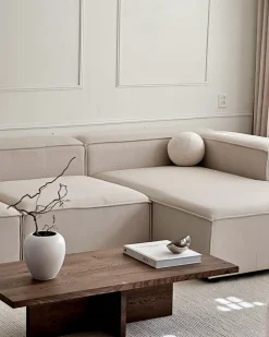 ARDAL 3 personers Hjørnesofa modul Højrevendt Beige med fodskammel