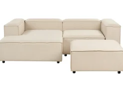 ARDAL 3 personers Hjørnesofa modul Højrevendt Beige med fodskammel