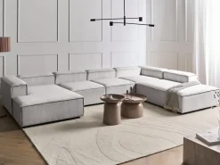 ARDAL 5 personers Hjørnesofa modul Venstrevendt Cremehvid Fløjl