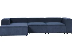 ARDAL 4 personers Hjørnesofa modul Højrevendt Mørkeblå Fløjl