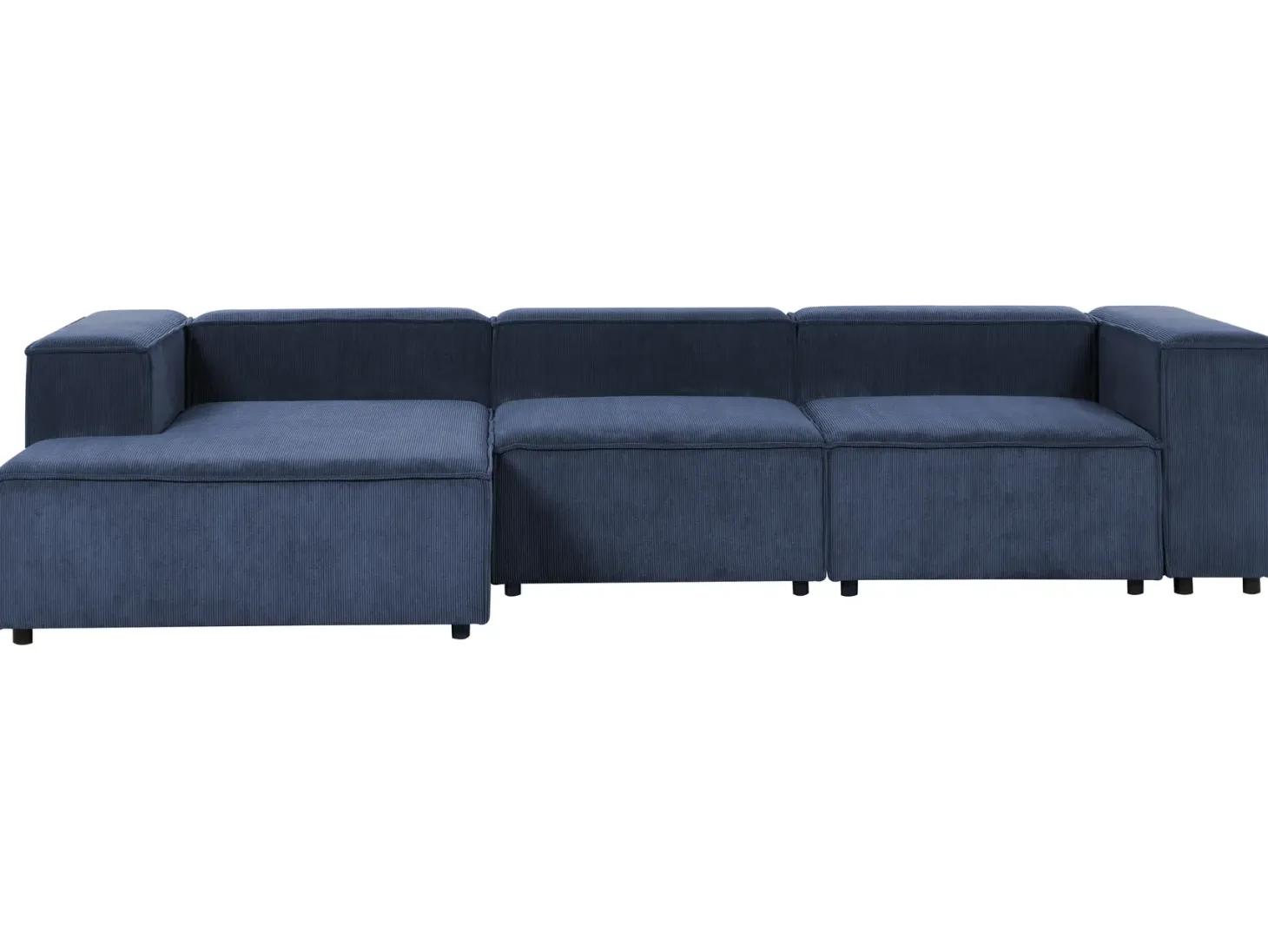 ARDAL 4 personers Hjørnesofa modul Højrevendt Mørkeblå Fløjl